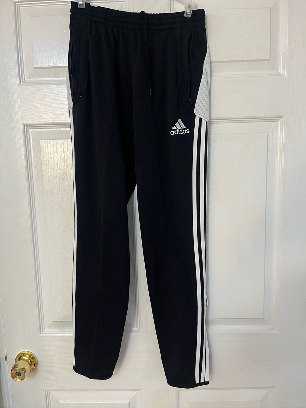 adidas Black Joggers with White Side Stripes